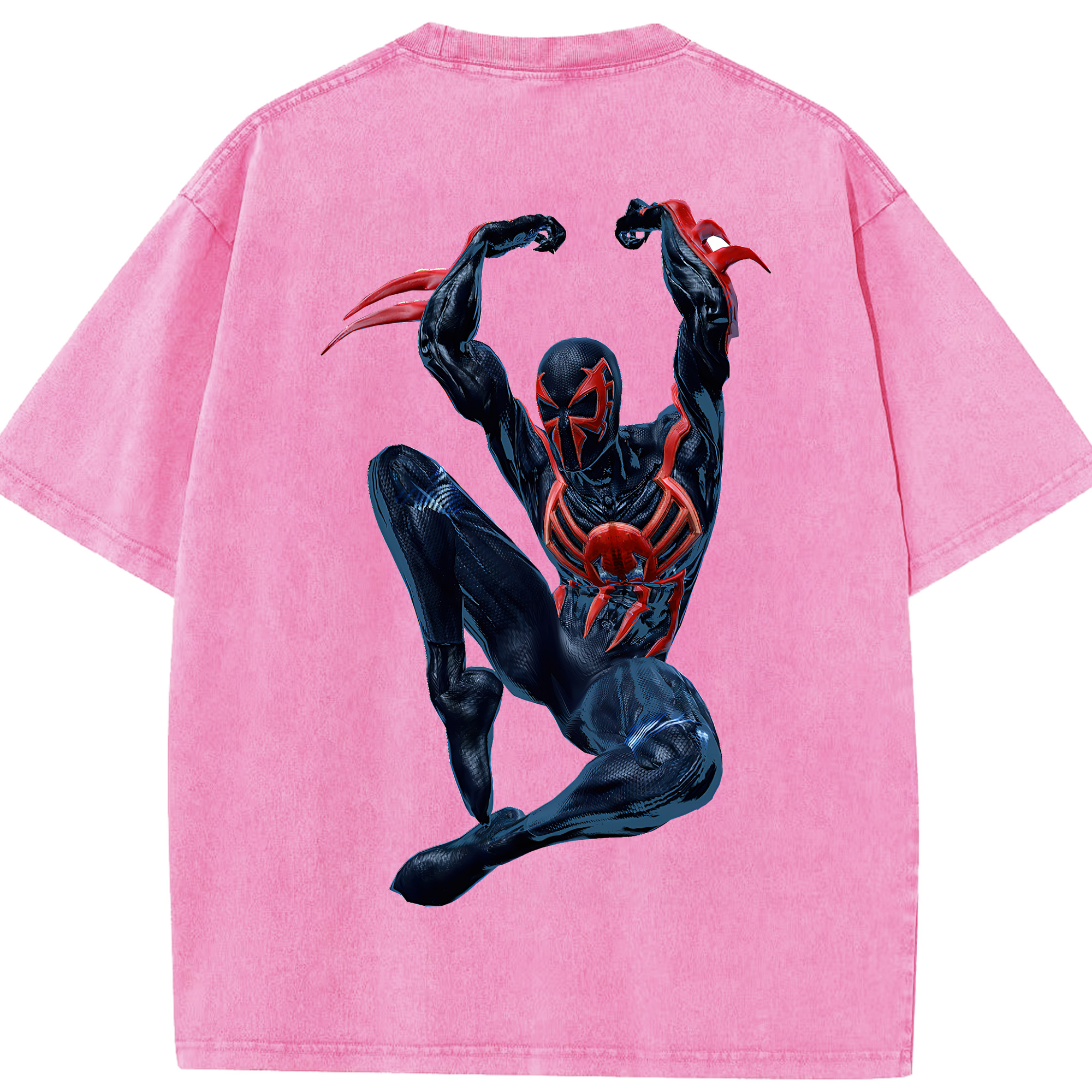 （画像用） Spider Man スパイダーマン 綿100% ヴィンテージ風 半袖Tシャツ（背面プリント）